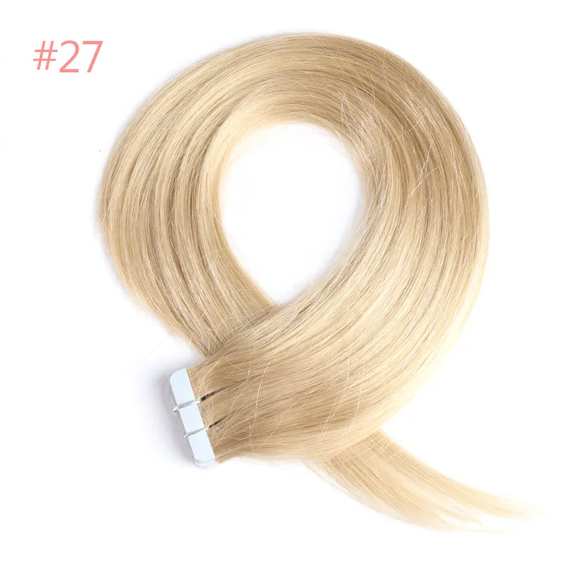 27 Addbeauty волос 1" 20" 2" Remy Пряди человеческих волос для наращивания 2,5 г/подставка 20 шт./упак. Цвет# 1b#613#27#4 пряди волос на ленте, волосы на Клейкой Ленте имитирующей кожу 50 г - Цвет: 27