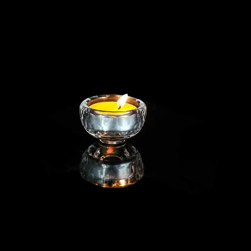 clear Цвет прозрачного стекла Ghee лампа база буддийский религиозный храмовый изделия лотос лампа дешевый Подсвечник 7 цветов можно выбрать - Цвет: clear