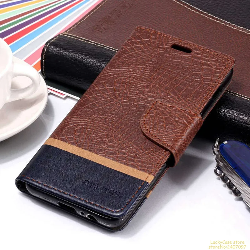 Магнитный Флип бумажник с крокодиловым лицевым покрытием чехол для телефона Fundas