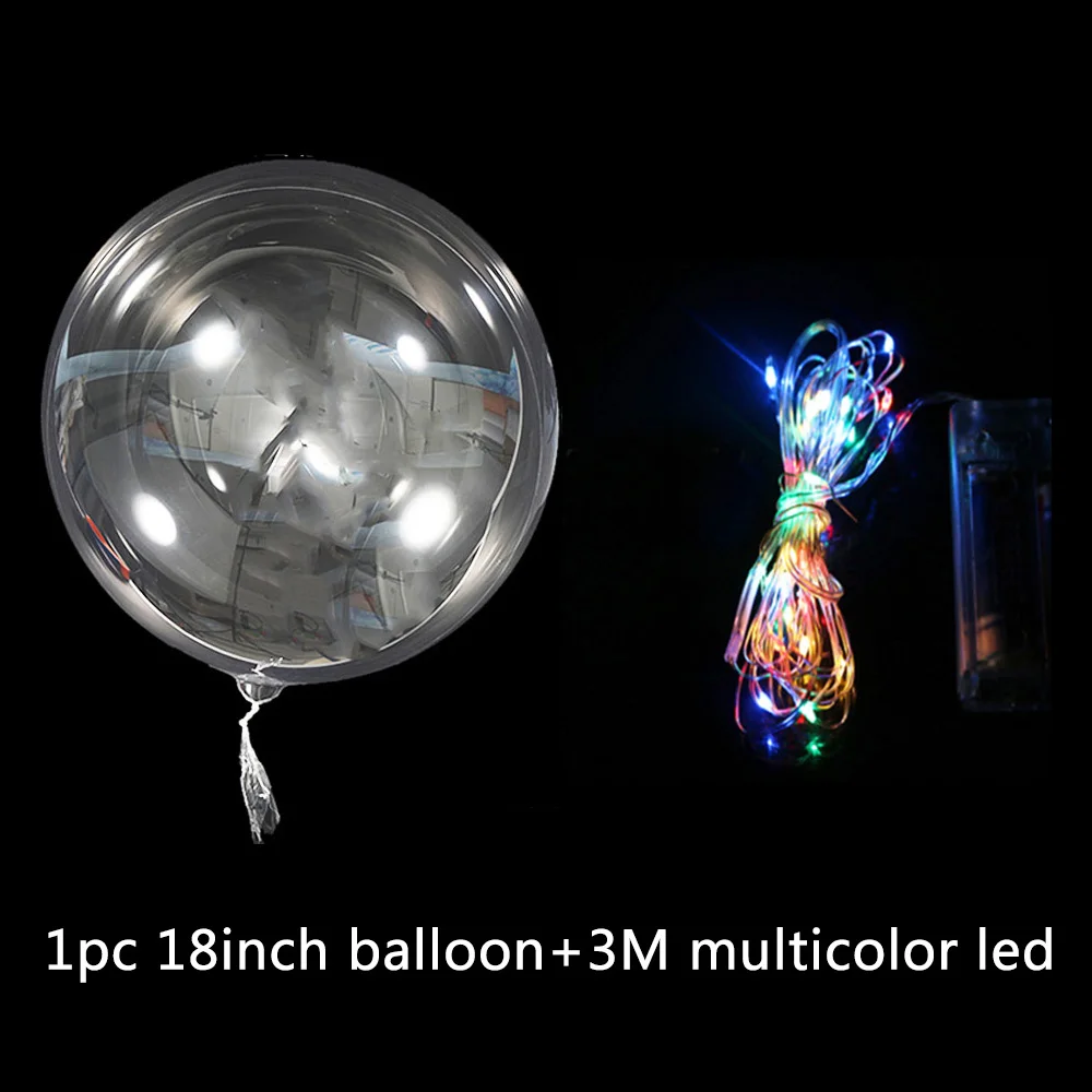 18inch led balloon Amawill 1 шт., 18/24 дюйма, светящиеся светодиодные шары, прозрачные баллоны с гелием, товары для дня рождения, свадьбы, Дня Святого Валентина, декор 75D - Цвет: 18inch led balloon