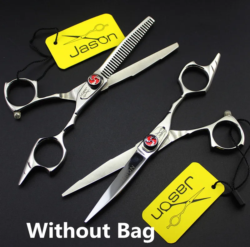 One Pair Without Bag 332#6 дюймов бренд Jason высокое качество Парикмахерские ножницы JP 440C Банг стрижка Парикмахерские ножницы филировочные ножницы для волос - Цвет: One Pair Without Bag