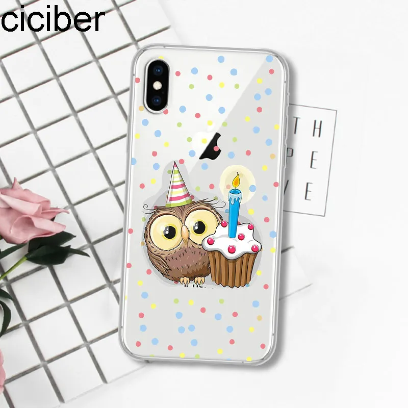 Ciciber милый мультфильм Сова Сердце Мягкий силиконовый прозрачный ТПУ для iPhone 11 Pro