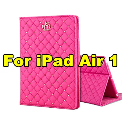 rosered for air 1 Роскошный Шикарный чехол с короной для Funda iPad Air 1 Air 2 чехол с откидной подставкой Funda для iPad Air 1 2 для iPad 2 3 iPad 4 чехол Роскошный 9,7'' - Цвет: rosered for air 1