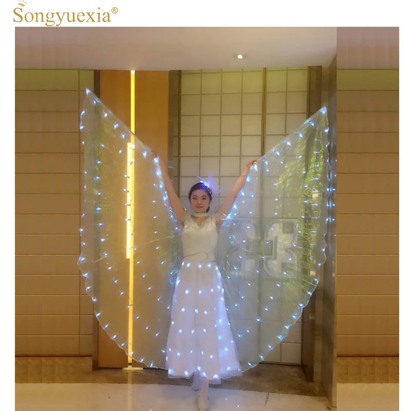 SONGYUEXIA, женское балетное платье, светодиодный, для танцев, с крыльями, детская балетная юбка, для балета, для танцев, светодиодный, светящийся, для балета, танцевальный костюм
