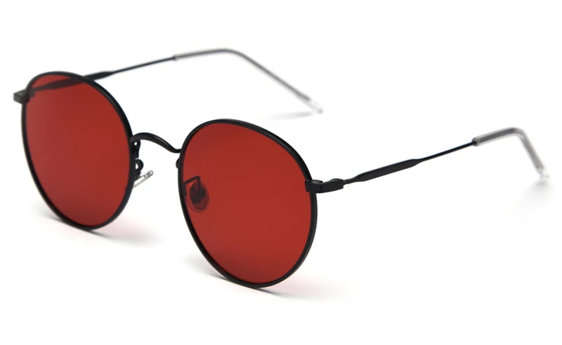black with red Peekaboo, металлические круглые солнцезащитные очки для женщин, Поляризованные, красные, оранжевые, Ретро стиль, солнцезащитные очки для мужчин, очки для вождения, аксессуары, лето - Цвет линз: black with red