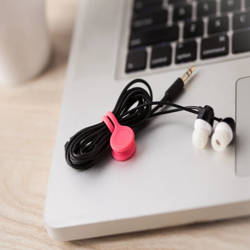 1PCS Silicone Magnet Coil Earphone Cable Winder Headset Type Bobbin Hubs Cord Holder Wire Organizer for xiaomi | Электроника