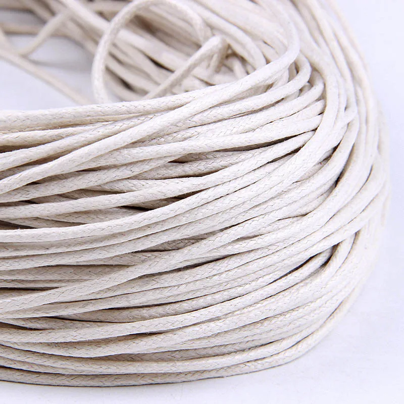 Beige 10 м 2 мм Шнур для бисероплетения красный черный Вощеная хлопковая оплетка веревка для DIY ожерелье браслет DIY Изготовление ювелирных изделий 13 цветов Corde поставщик - Цвет: Beige