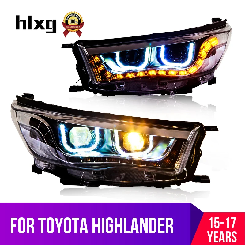 Светодиодный HID DRL Автомобильные фары в сборе корпус передней для Toyota Highlander