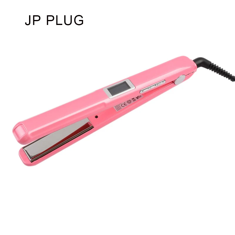 Iron Keratin Argan Oil Recover Hair Damaged Smoothly Ultrasonic Infrared Hair Care Iron LCD Display Hair Treatment - Цвет: Pink JP Plug