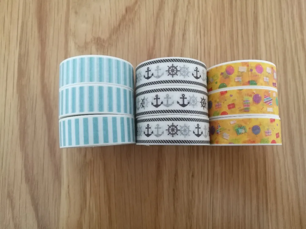 Лента маскирующая свежая синяя/белая 1 5 см|label masking tape|washi tapestriped washi tape |