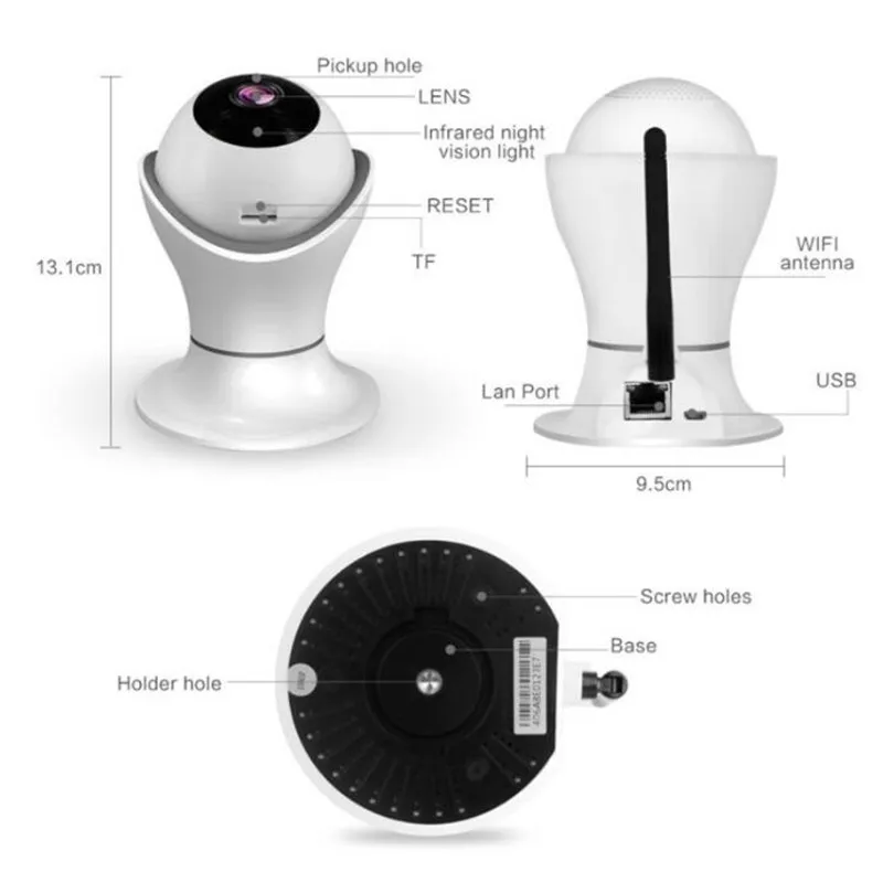 IP камера PLYMOTON 1080P 360 градусов с инфракрасным ночным видением|Камеры