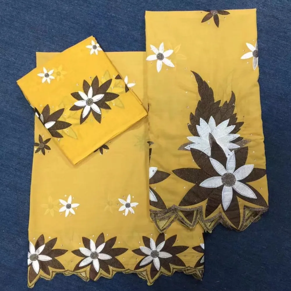 Лидер продаж 3 ярдов крупные цветы + 2 метров швейцарский хлопок сторона ткани