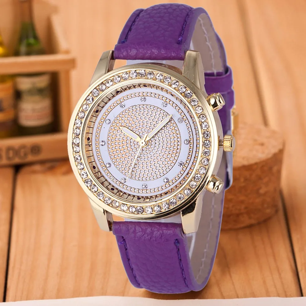 Женские часы, простые Кристальные кварцевые наручные часы, montre femme reloj mujer zegarek damski orologio donna dames horloges saat
