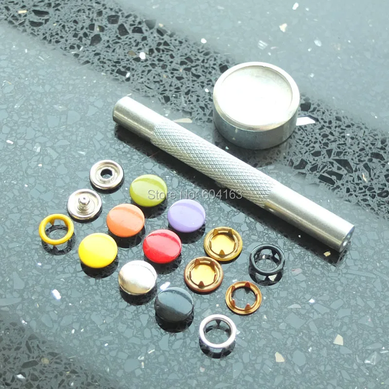 Открытое кольцо без шитья 3/8 дюйма 9 5 мм кнопки крепления + один прикрепляющий