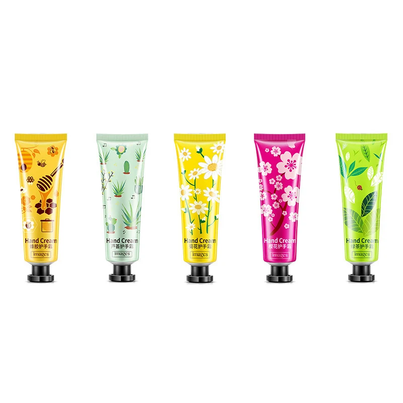 

5Pcs/lot images Plant Extract Fragrance Moisturizing Nourishing Hand Cream Suit Anti drying Anti Wrinkle Hand Care Lotion 30g
