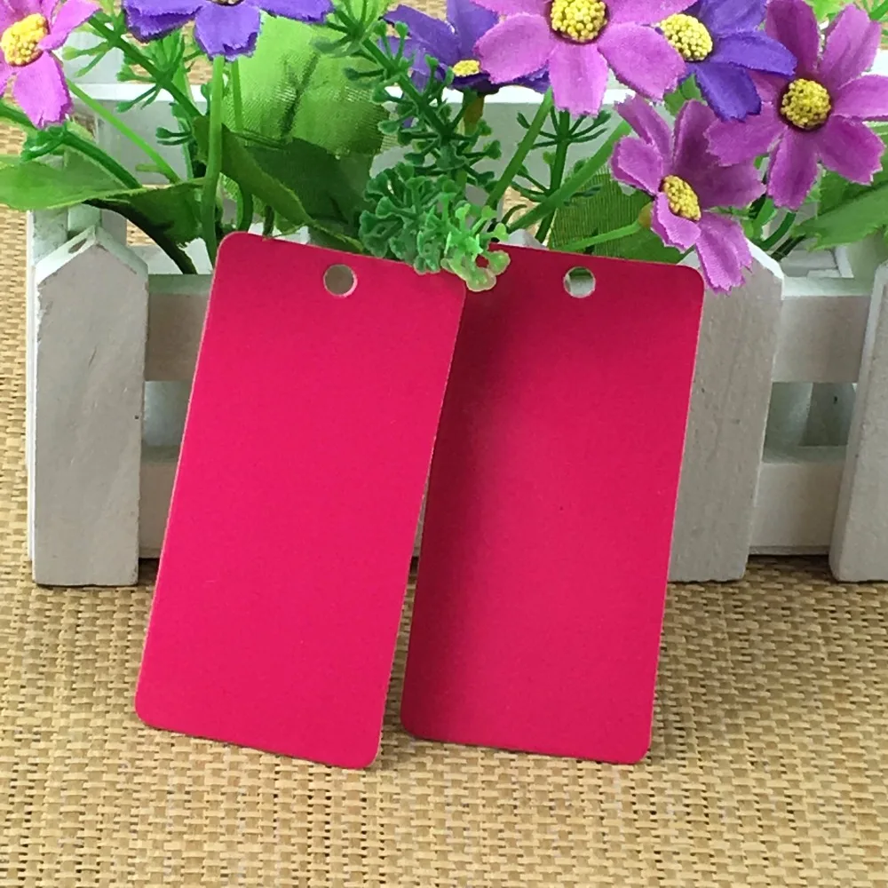 200PCS Price Tags 8*4cm Kraft Rectangle Cradboard Label Tag Blank Cardstock Jewelry Cardboards Accept custom logo | Украшения и
