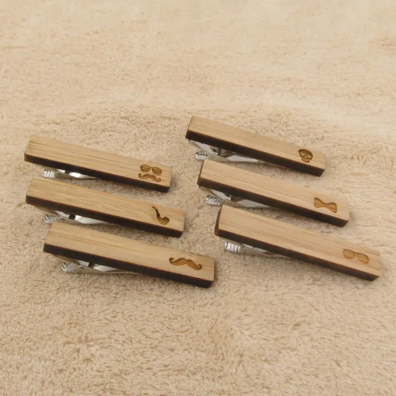 Усы Зажимы для галстука мужчин простой стиль деревянный галстук бар человек