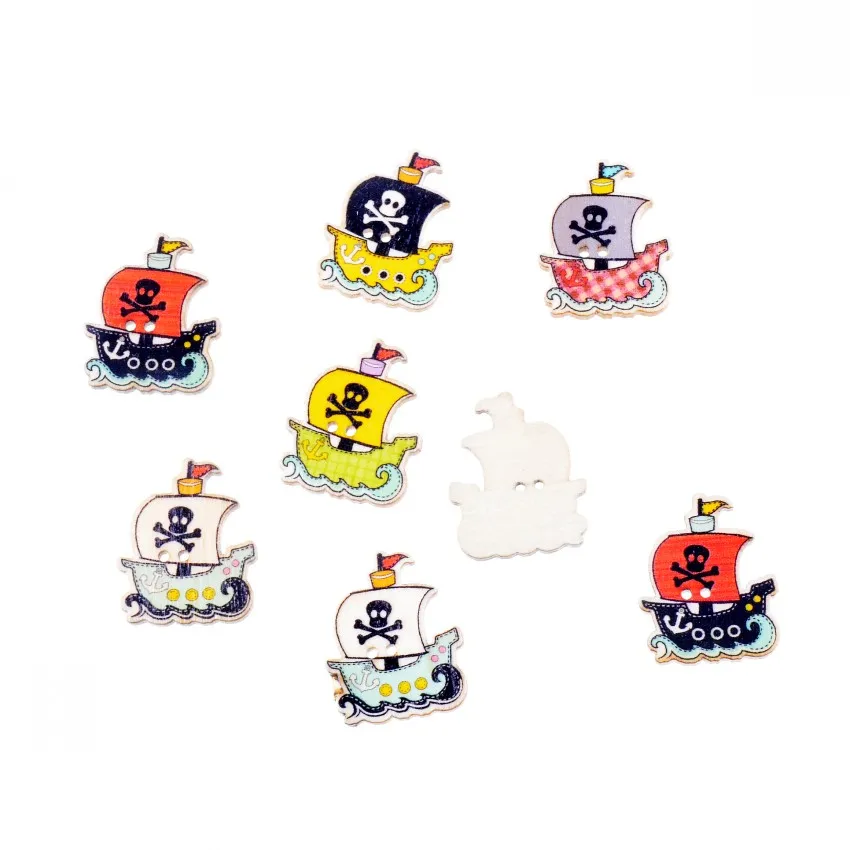 Бесплатная доставка 50 случайный смешанный милый пиратский стиль лодки 2