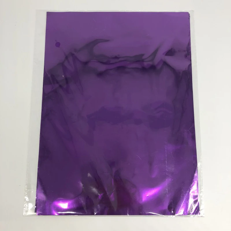 Purple А4 Золото Серебро фольга бумага для ламинатора блеск цветная упаковка Квиллинг крафт гофрированные ткани Ремесло Скрапбукинг Бумага 50 шт - Цвет: Purple