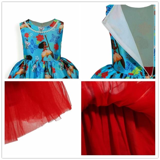 Нарядный костюм принцессы Моаны платья для маленьких девочек платье с героями