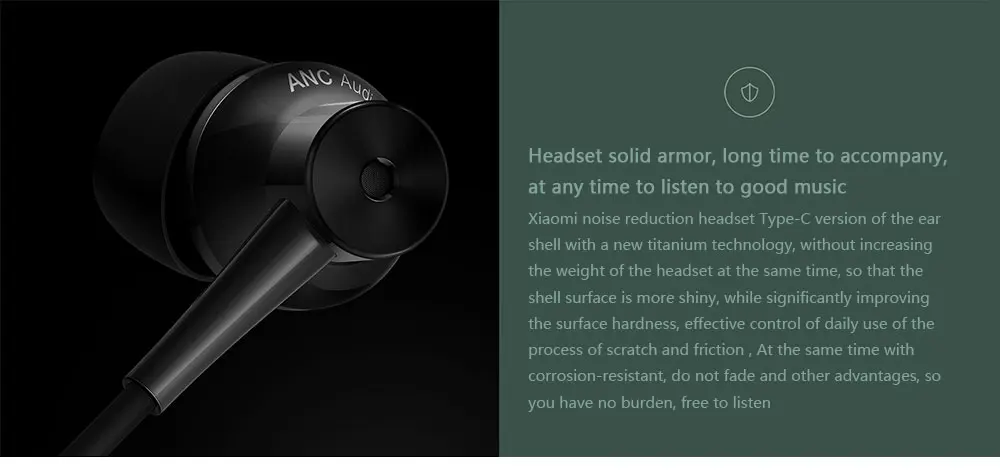 Оригинальные наушники Xiaomi ANC usb type-C с шумоподавлением, наушники с проводным управлением, гибридные наушники с микрофоном для Xiaomi MiX2 Note 3