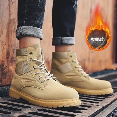 

Men Hiking Shoes Martin Boots Rubber Sole Non-slip Outdoor Breathable Sport Shoes Retro Desert Shoes Men Sneakers Work Shoes