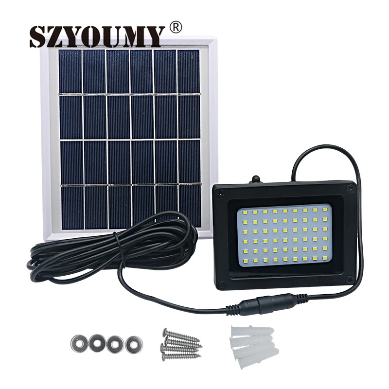SZYOUMY 54 светодиодный солнечный светильник 2835 SMD солнечная панель датчик прожектор