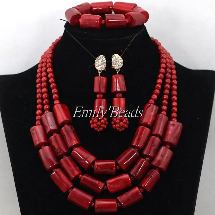 Классическое Африканское свадебное ожерелье с коралловыми бусинами комплект