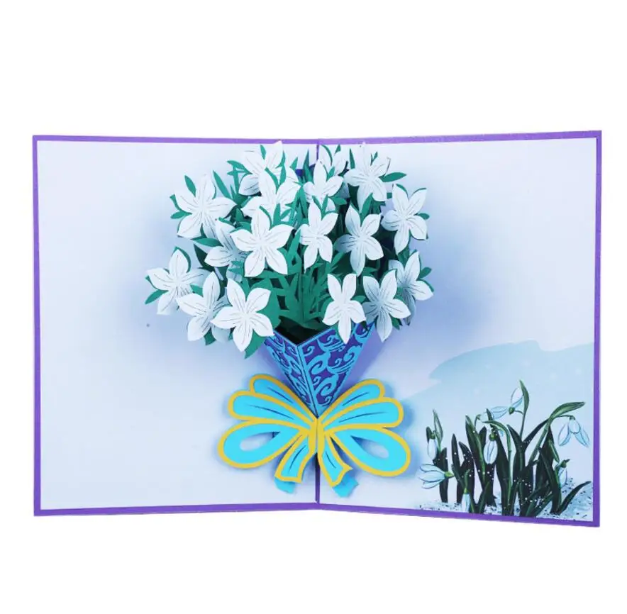 10 шт. букеты Daffodil ручной работы Kirigami Оригами 3D выдвижные поздравительные