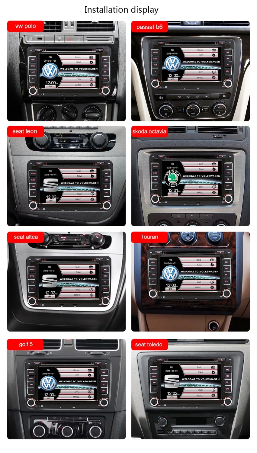 Junsun 2 din " автомобильный DVD Радио мультимедийный плеер авторадио для VW Golf 5 Passat b6 SEAT leon Tiguan Polo Skoda Octavia