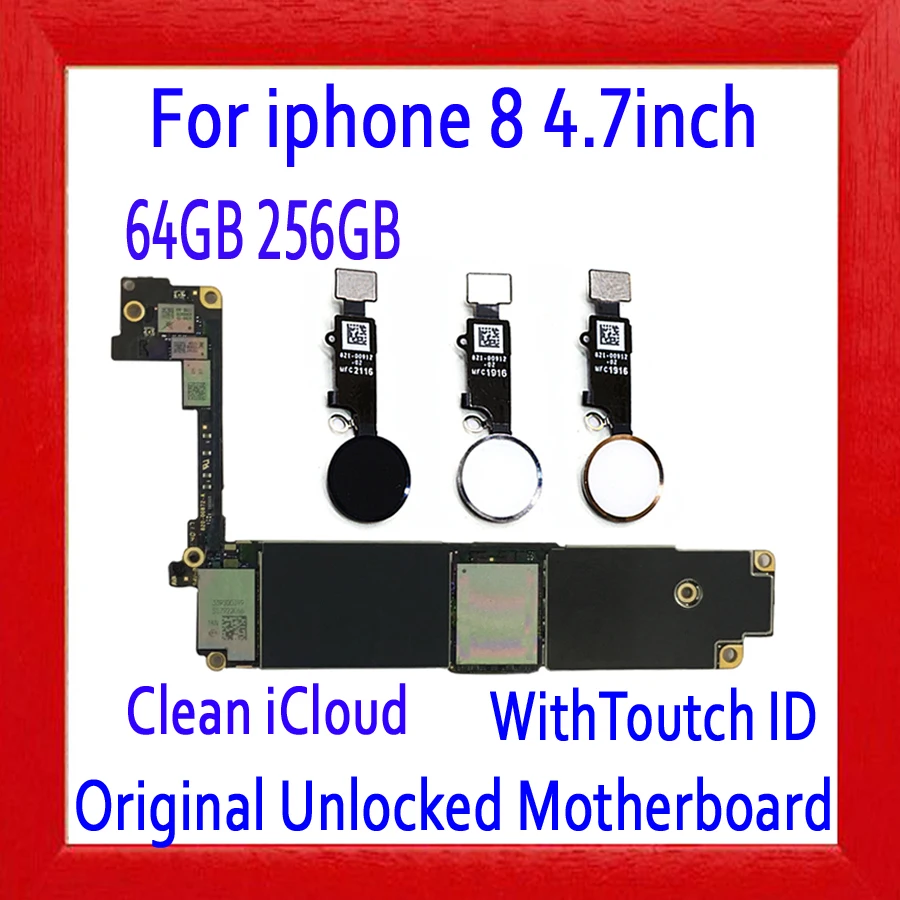 64 Гб 256 ГБ Бесплатный iCloud для iphone 8 материнская плата с/без Touch ID, оригинальная разблокированная материнская плата для iphone 8, хорошее тестирование