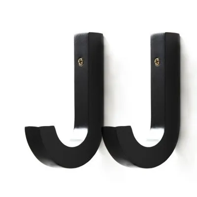 2pcs black Настенный художественный Декор одежды, вешалка для пальто, деревянная вешалка для пальто, садовый крючок, креативный крючок, настенная вешалка, деревянные крючки для пальто, красивое украшение для дома - Цвет: 2pcs black