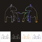 Наклейки для автомобиля 12,3 см * 14 см, украшение для автомобиля Bull Terrier Dog, 3D Светоотражающая наклейка для стайлинга автомобиля, купите 2 сохраняющих половину наклейки на заказ