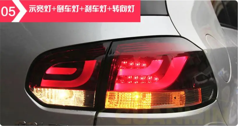 AKD автомобильный Стайлинг для VW Golf 6 задний светильник s 2009-2012 Golf 6 R светодиодный задний светильник Golf6 задний фонарь светодиодный DRL+ тормоз+ Парк+ сигнал