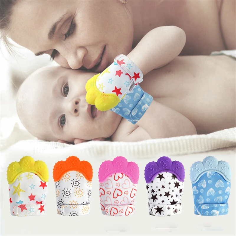 Hot Sale Toddler Toys 1pcs Food Grade Silicone Teethers Infant Teething Gloves Anti-bite Hand New-arrival Baby Molar Gloves
