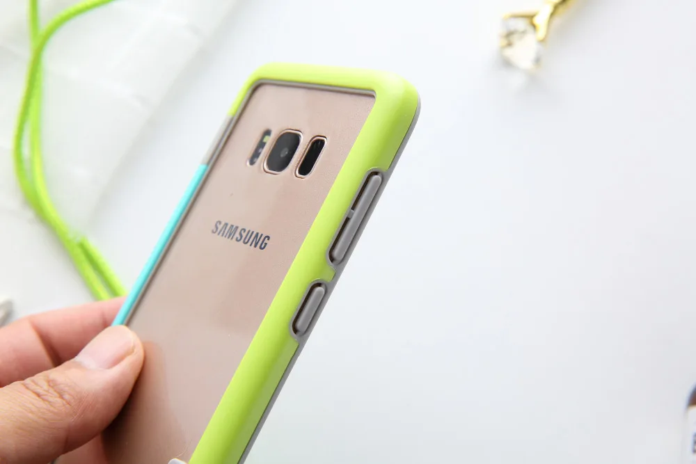 Для Sansung Galaxy S10 S9 S8 Plus S10e чехол Wolnutt контрастный цвет мягкий пластик, ТПУ двухцветный в горошек рамка чехол сo шнуром бампер