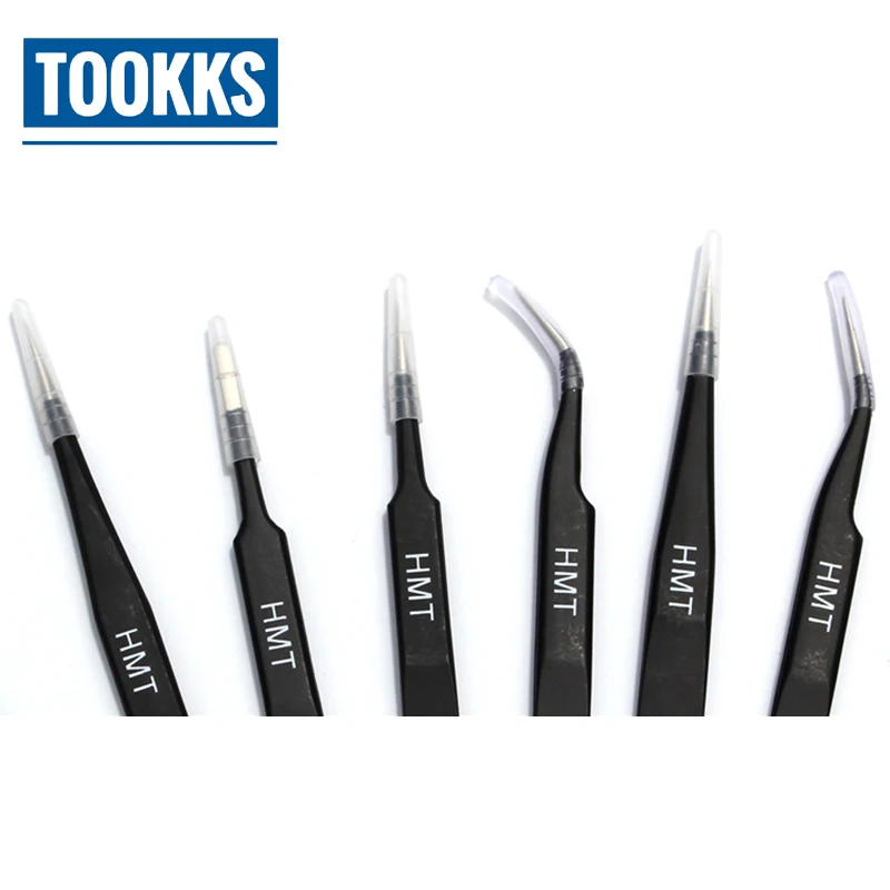 9 шт. антистатические изогнутые пинцеты из нержавеющей стали|Промышленные