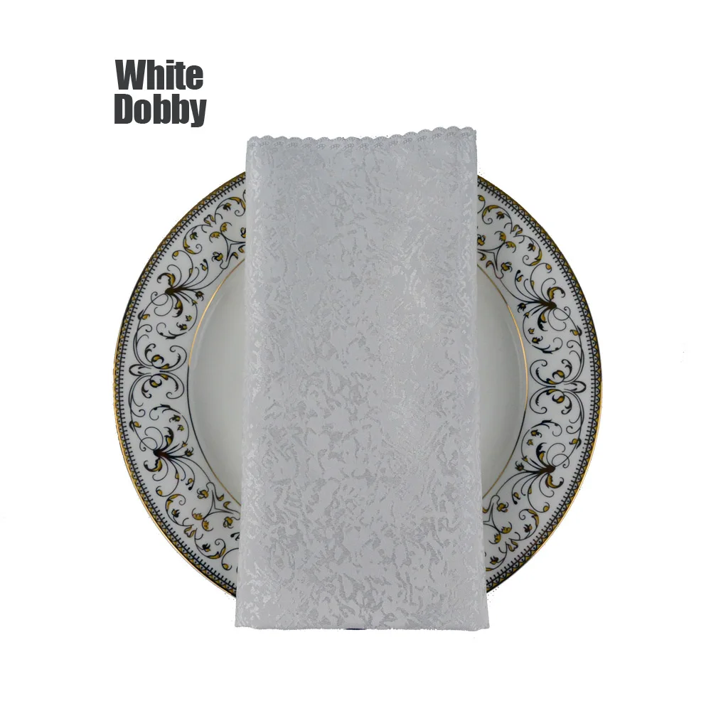 White Dobby 50 шт./партия Европа вышитые лоза Ресторан отеля моющаяся полиэфирная столовая салфетка Свадебные украшения 48*48 см Салфетка - Цвет: White Dobby