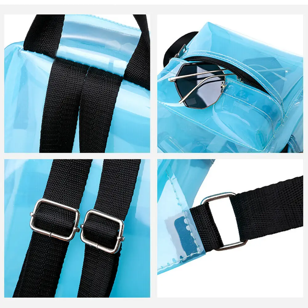 Fashion 2019 Mini Clear Transparent Security PVC See Through Backpack Cute School Book Bag Travel | Багаж и сумки