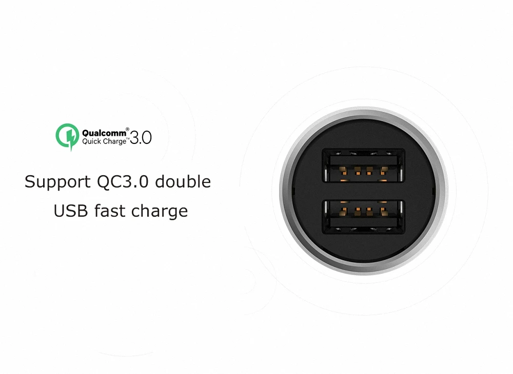 Оригинальное автомобильное зарядное устройство xiaomi QC3.0, 5 В/3 А, двойное быстрое зарядное устройство USB, 9 В/2 А, 12 В/1,5 А, автомобильное зарядное устройство mi Quick+ кабель 2A Magcle