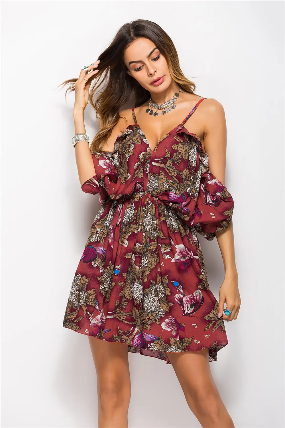 Женское платье Harajuku Vestidos De Festa, модное пляжное платье с принтом, винтажная одежда, богемное сексуальное платье с открытой спиной, Vetement Femme, элегантное