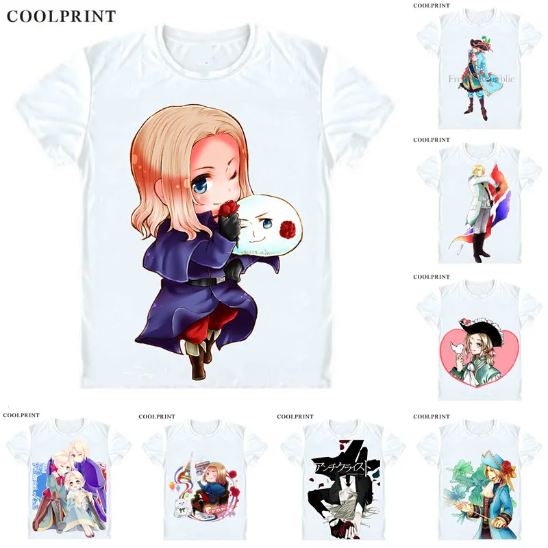 Мужская футболка Coolprint France G8 Francis Bonnefoy Повседневная Axis Powers Hetalia премиум класса с