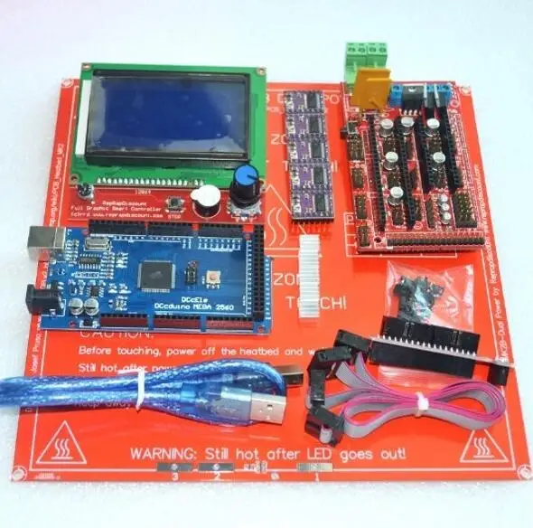 1 шт. MEGA 2560 R3 + ПЛАТФОРМЫ 1.4 контроллер 5 drv8825 шагового модуль драйвера ЖК дисплей 12864
