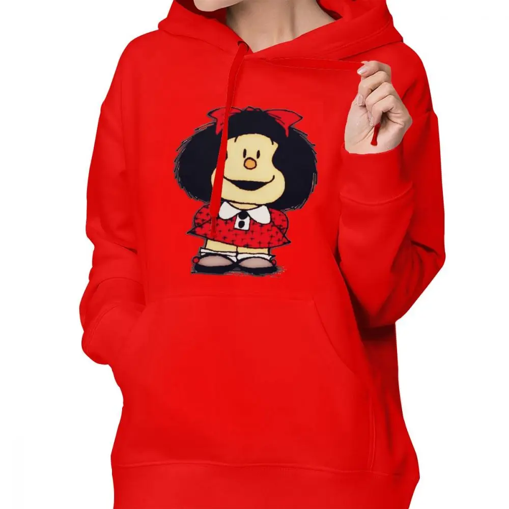 Mafalda худи чехлы для телефонов скины Mafalda толстовки темно-синие сексуальные толстовки женские более размера с длинным рукавом Уличная одежда пуловер худи - Цвет: Красный
