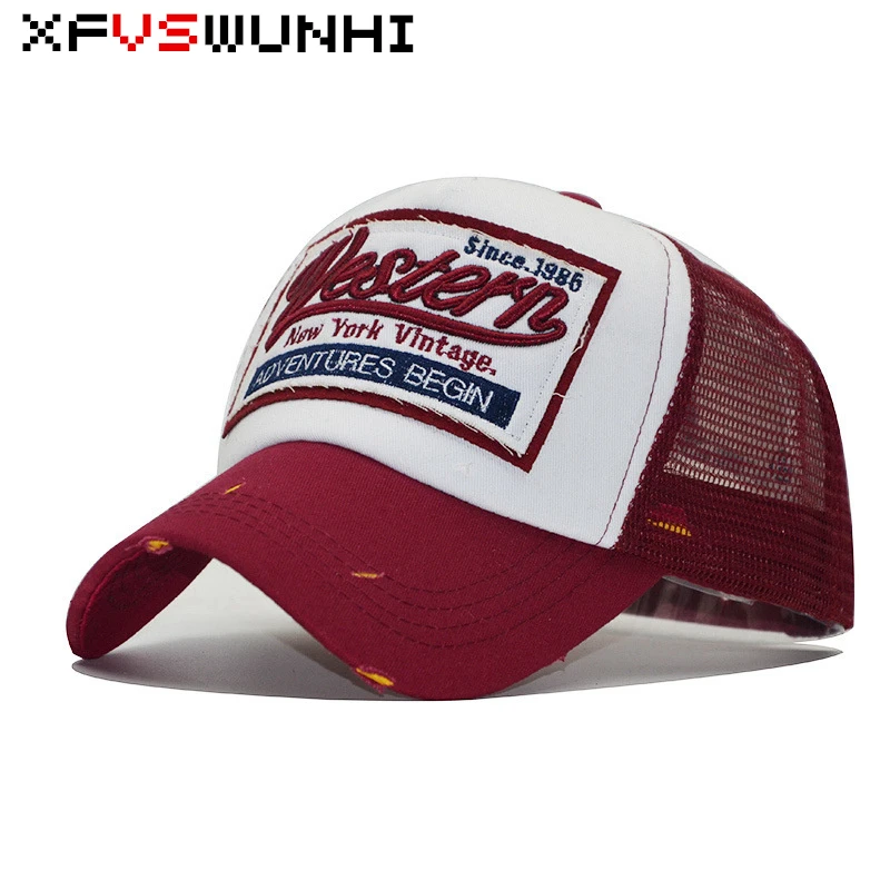 XFVSWUNHI Лето Бейсбол Кепки вышитые сетки шляпа Для мужчин Hat хип хоп Gorras папа Cascaette