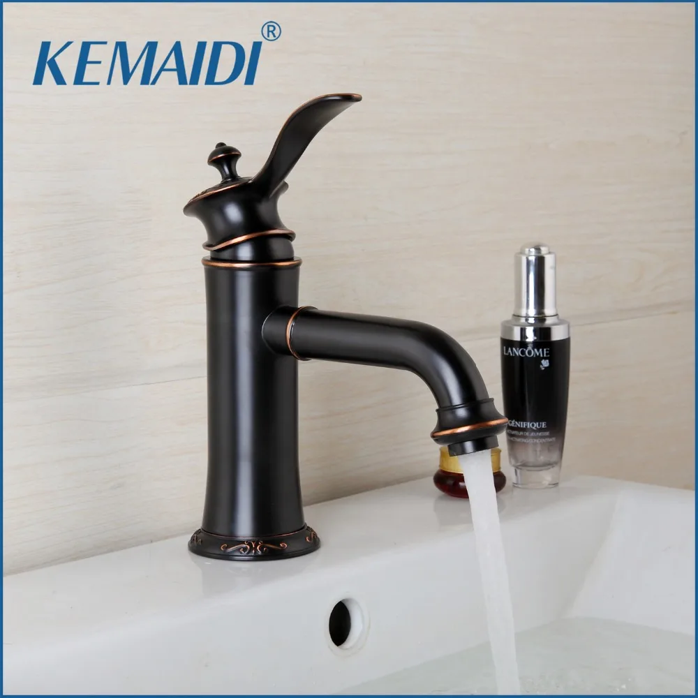 

KEMAIDI Contemporary Bathroom Basin Sink Faucet Oil Rubbed Bronze Finished Bathroom Basin Faucets Mixer Bathroom Sink Tap