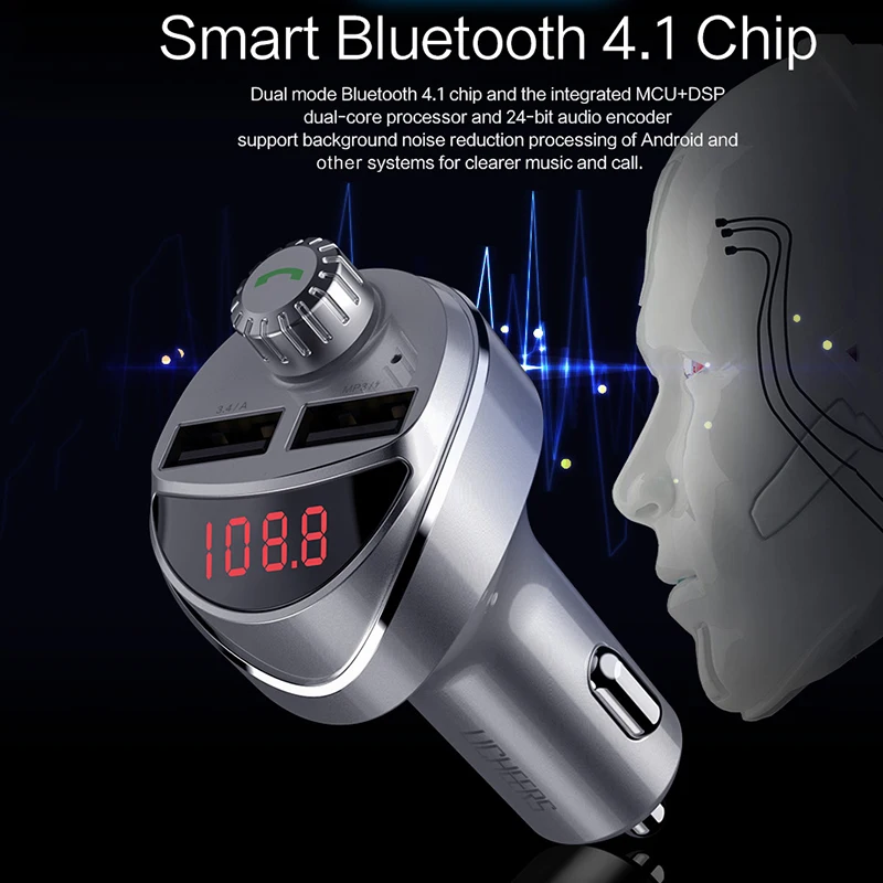 LINGCHEN Bluetooth автомобильное зарядное устройство Автомобильный fm передатчик Handfree MP3
