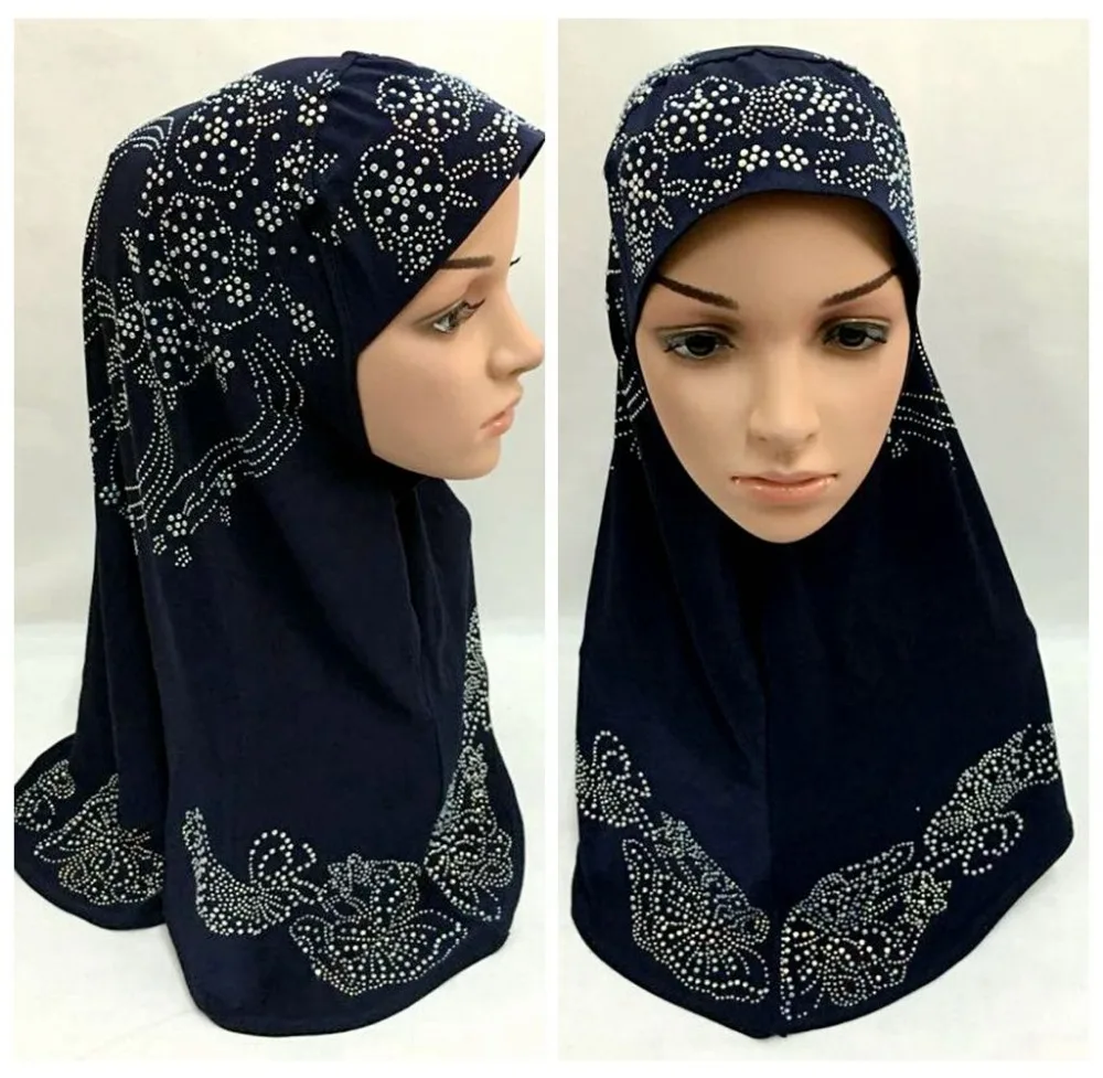 2016 г. новый стиль смешанные цвета стразы длинный мусульманский хиджаб и