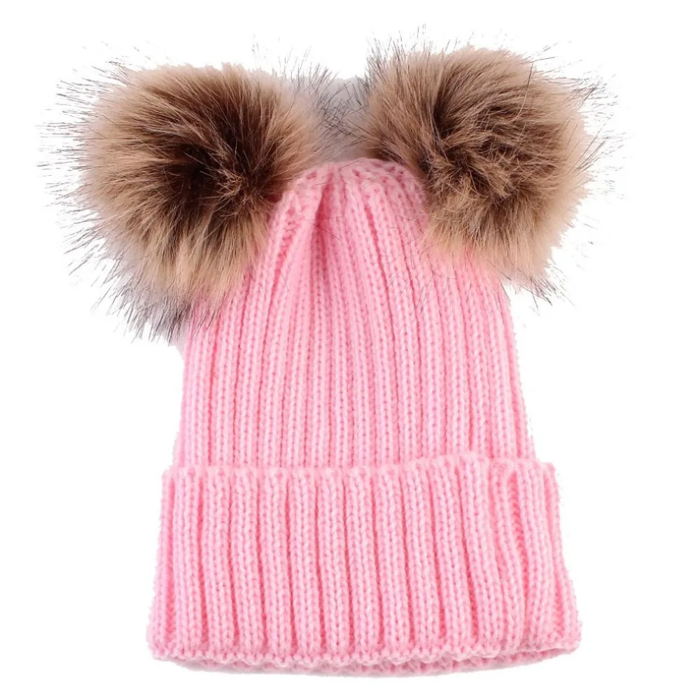 

TELOTUNY baby beanie with pompom Newborn Hats Winter Knitted Wool C0419