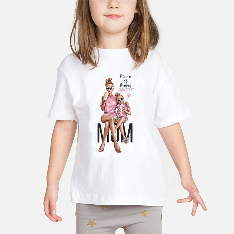 

Kids Super Mom Baby Girls T Shirt Mother and Baby Love Life Vogue Kawaii Printed T-Shirts Mommy's Love Kids Cute Clothing Tops